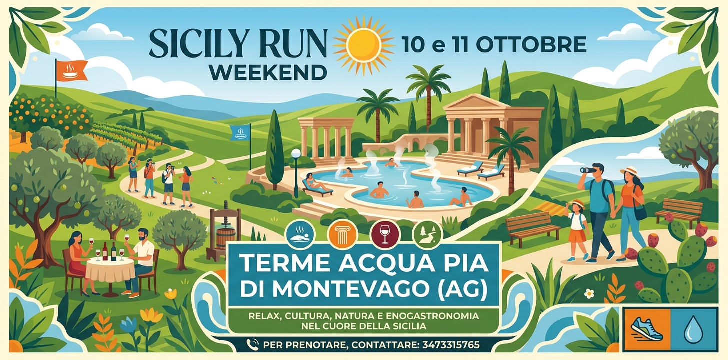 Weekend 10 e 11 ottobre p.v. con Sicily Run alle Terme Acqua Pia di Montevago (Ag)